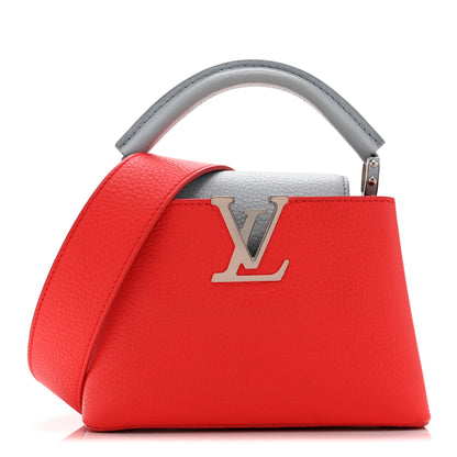 Louis Vuitton Taurillon Capucines Mini Coral Olympe Blue 1 of 9
