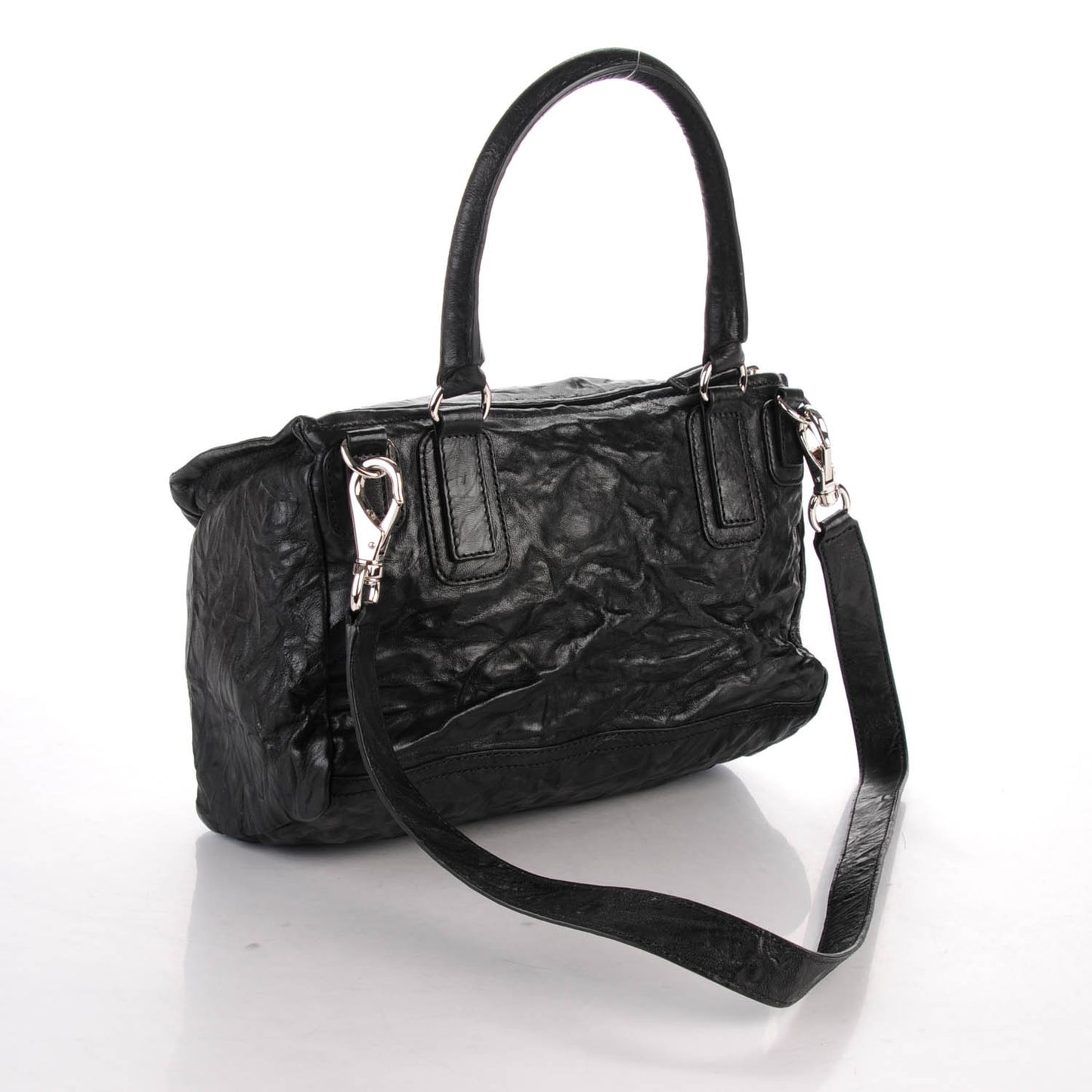 Tumbled Sheepskin Medium Pandora Bag Black