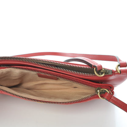 Gucci Calfskin Matelasse Small GG Marmont Double Zip Shoulder Bag Hibiscus Red 8 of 9