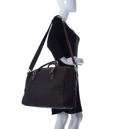 Gucci Denim Monogram Large Carry On Duffle Dark Brown 2 of 10