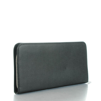 Saint Laurent Grain De Poudre Classic Zip Around Travel Wallet Black 3 of 8