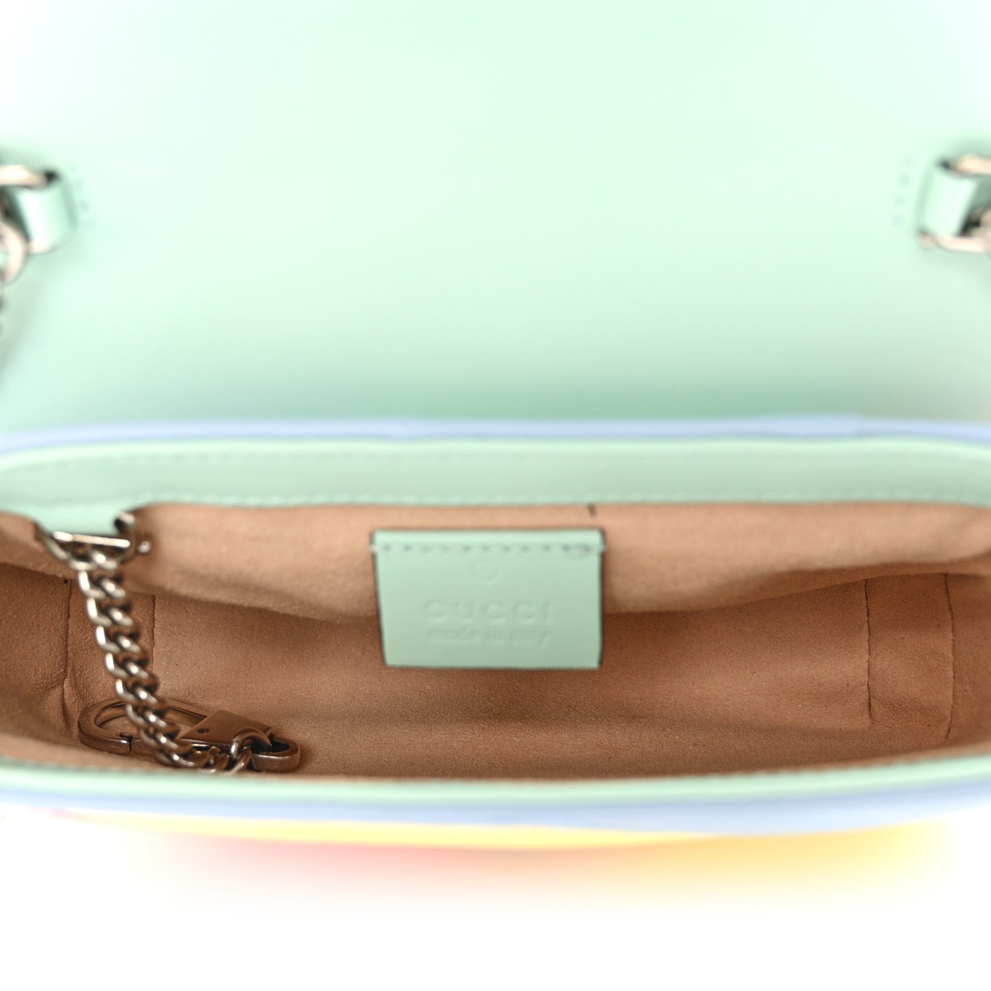 Calfskin Matelasse Diagonal Super Mini GG Marmont Shoulder Bag Multicolor Pastel
