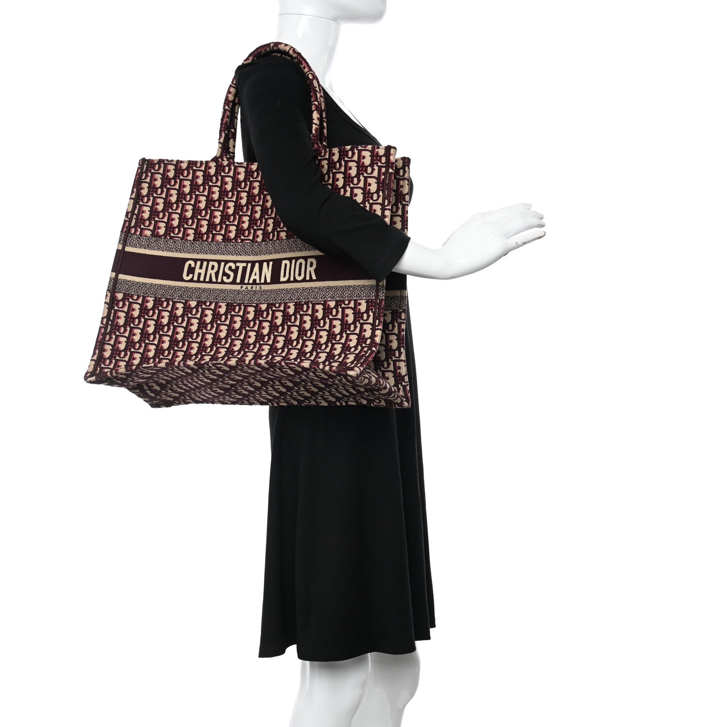 Christian Dior Oblique Large Book Tote Burgundy Multicolor 2 of 10
