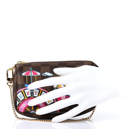 Louis Vuitton Damier Ebene 2020 Christmas Animation Big Wheel Mini Pochette Accessories Rose Ballerine 2 of 7
