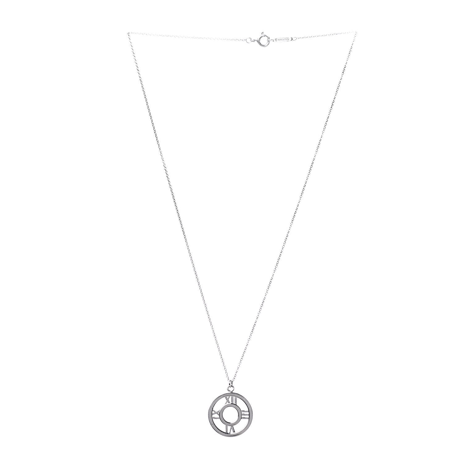 Tiffany Sterling Silver Medium Atlas Open Pendant Necklace 3 of 8