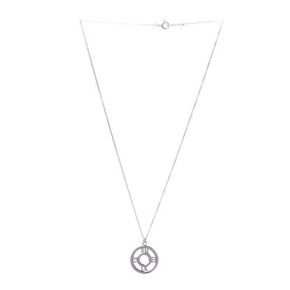 Tiffany Sterling Silver Medium Atlas Open Pendant Necklace 3 of 8