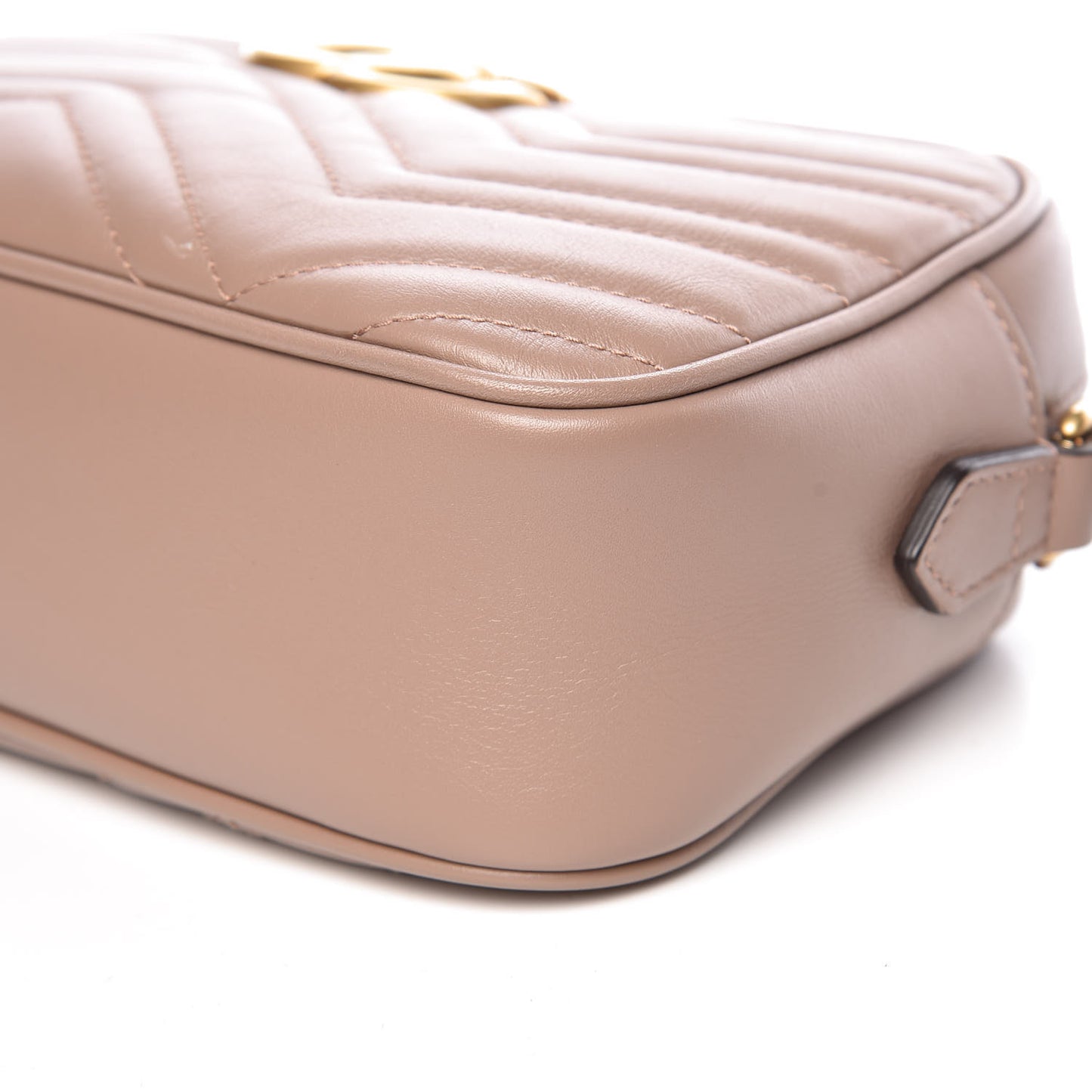 Calfskin Matelasse Small GG Marmont Chain Shoulder Bag Taupe