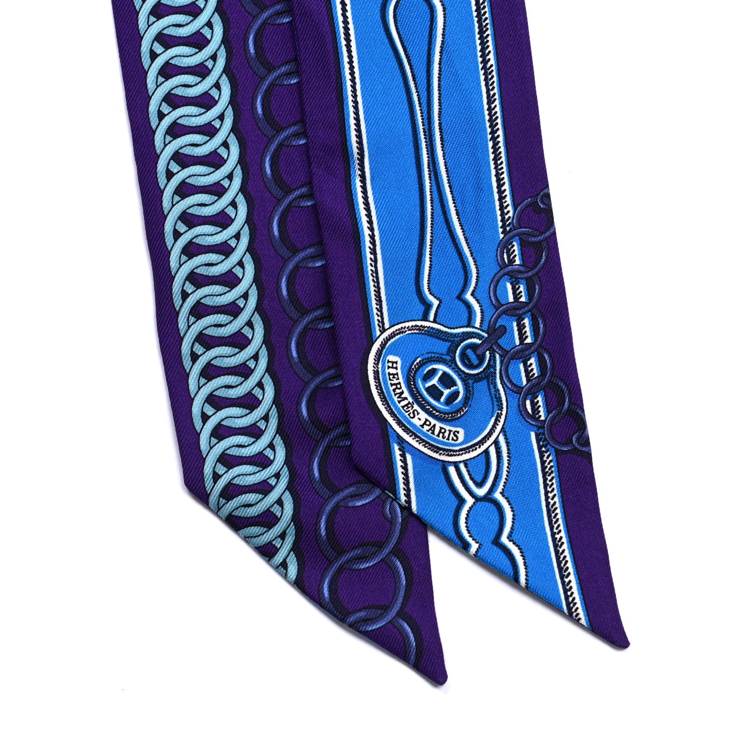 Hermes Silk Maillons Twilly Ultra Violet Cobalt 2 of 4