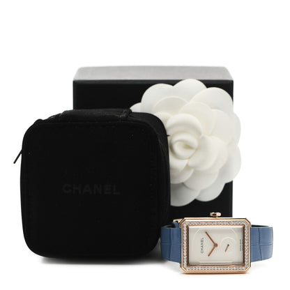 Chanel 18K Beige Gold Alligator Diamond Bezel 29mm Boy-Friend Manual Winding Watch 6 of 6