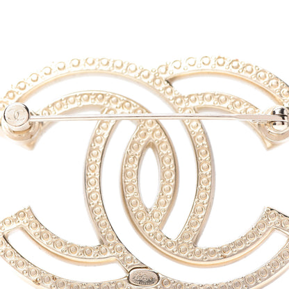 Chanel Crystal CC Brooch Light Gold 4 of 5