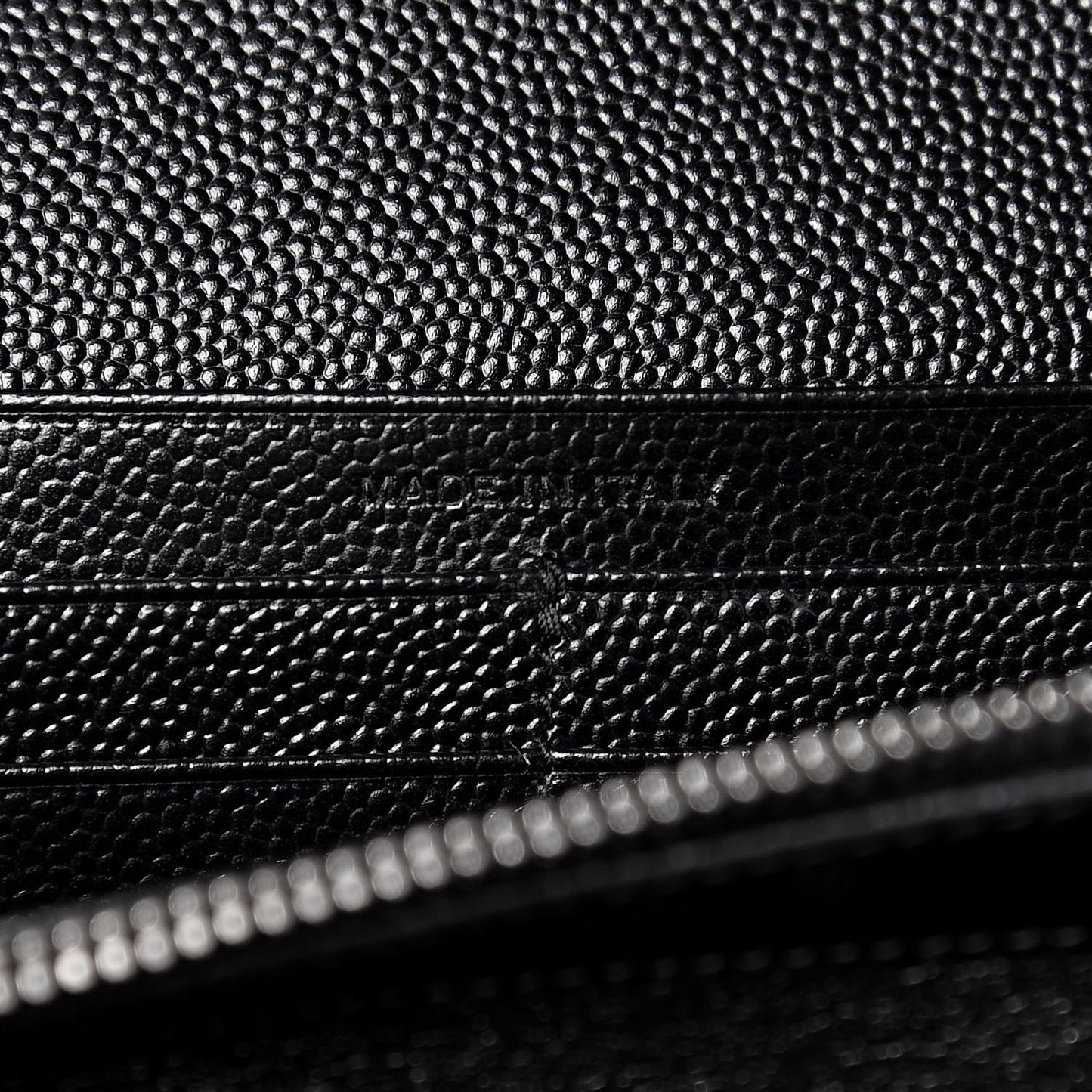 Grain De Poudre Matelasse Chevron Monogram Chain Wallet Black