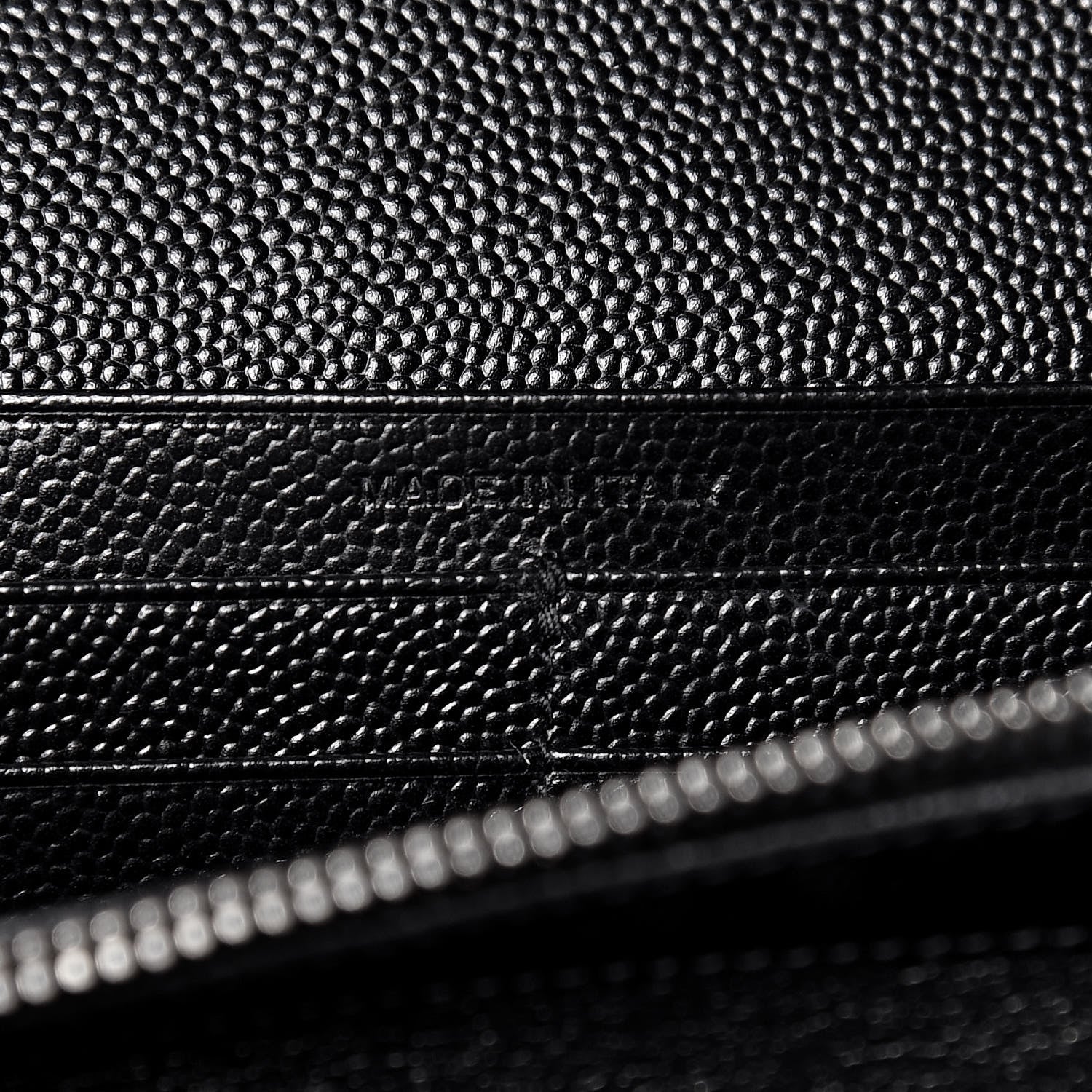 Saint Laurent Grain De Poudre Matelasse Chevron Monogram Chain Wallet Black 6 of 10