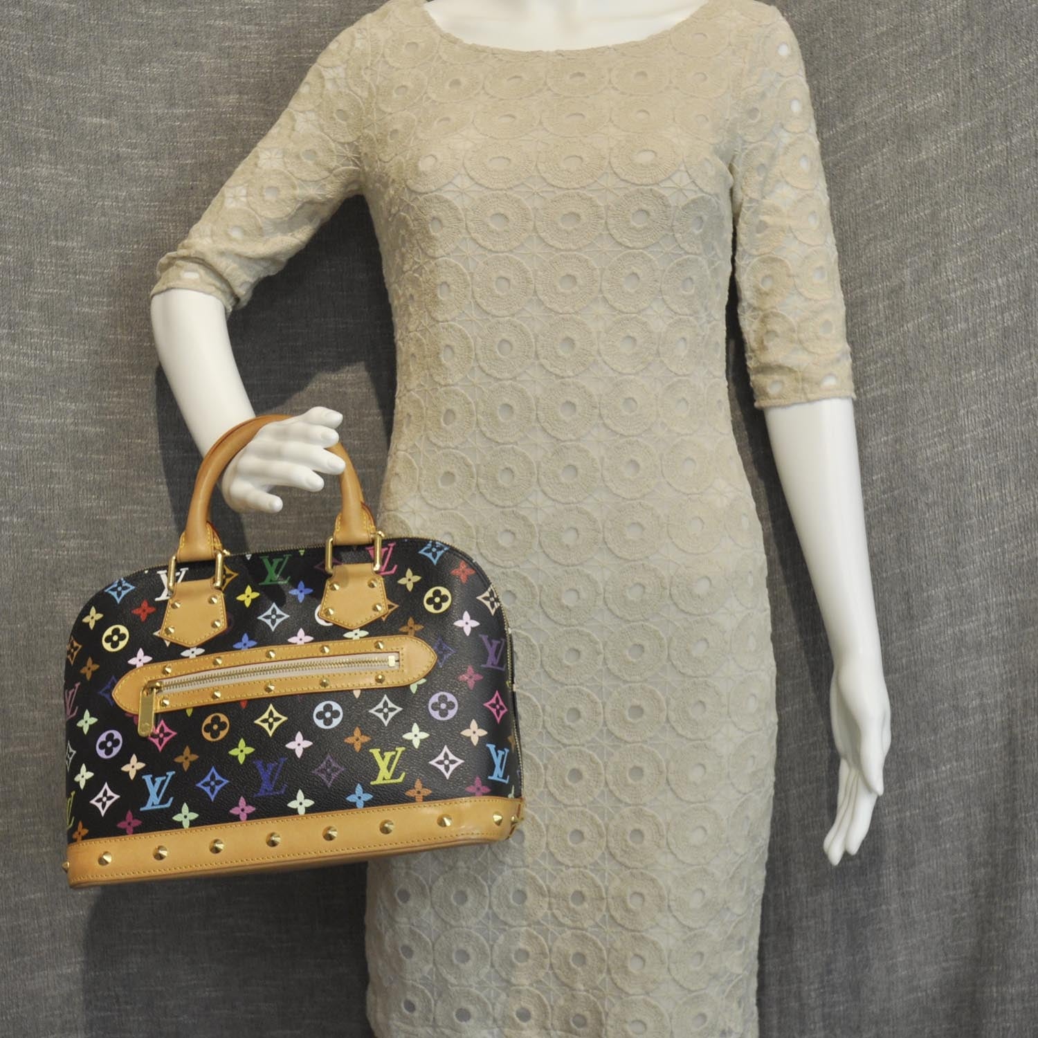 Louis Vuitton Monogram Multicolor Alma Black 2 of 8