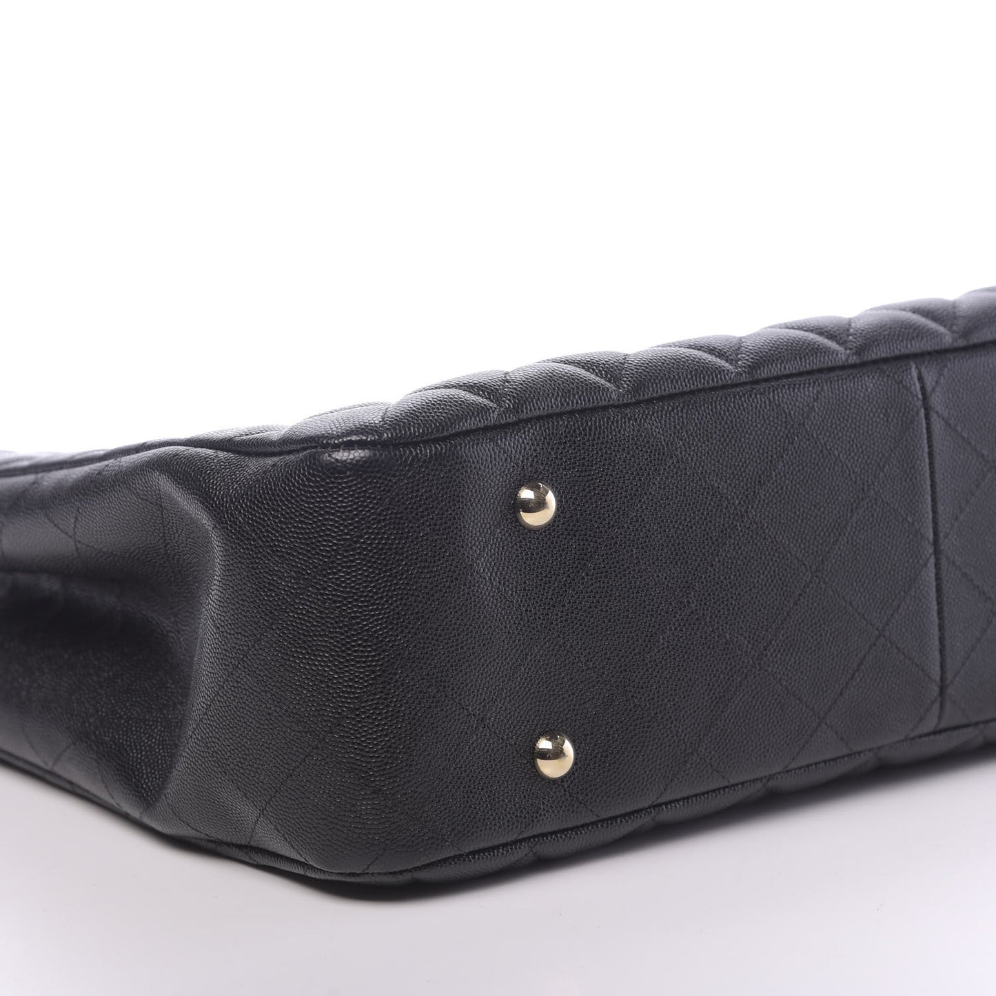 Caviar Quilted Large Shopping Tote Black