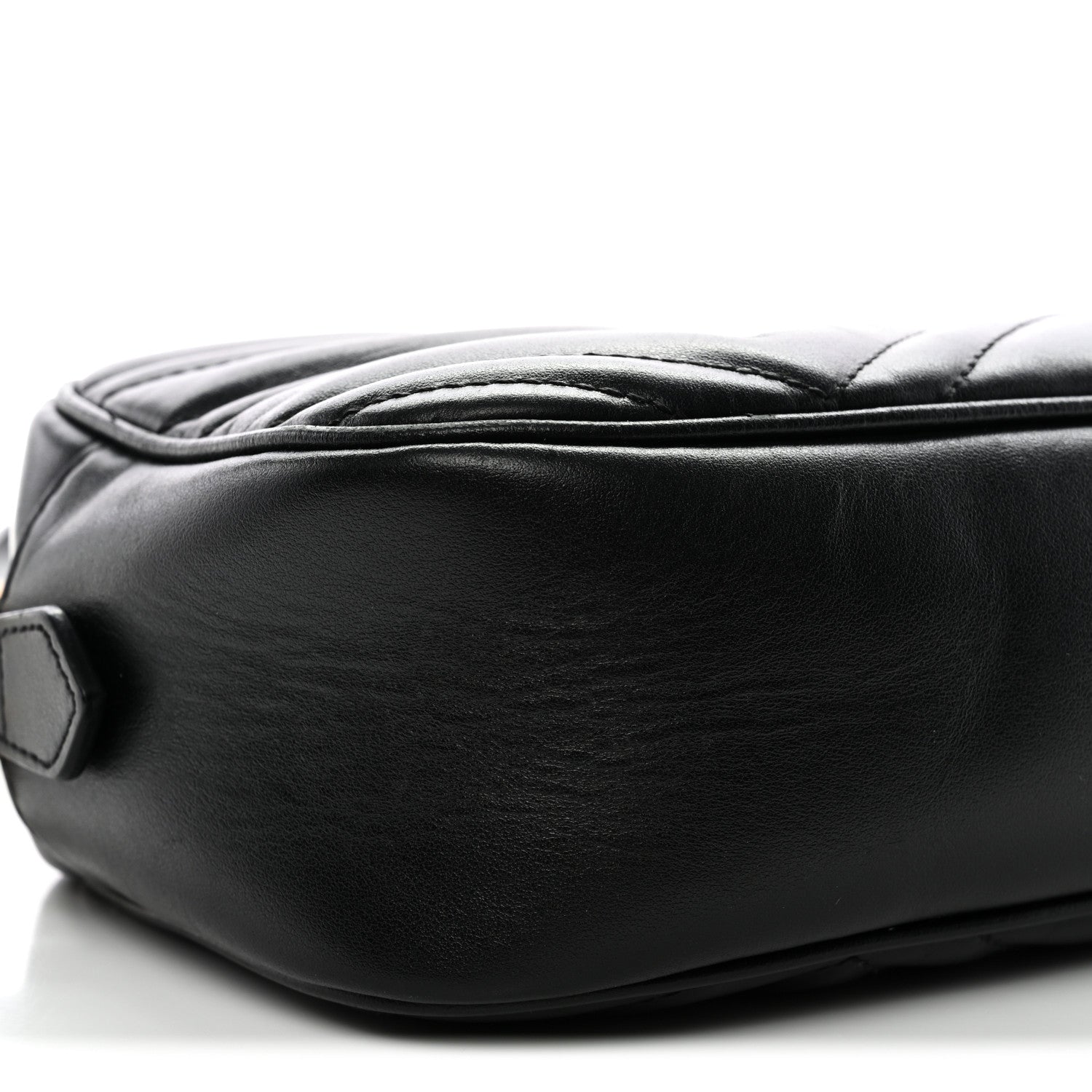 Gucci Calfskin Matelasse Small GG Marmont Chain Shoulder Bag Black 9 of 13
