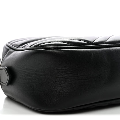 Gucci Calfskin Matelasse Small GG Marmont Chain Shoulder Bag Black 9 of 13