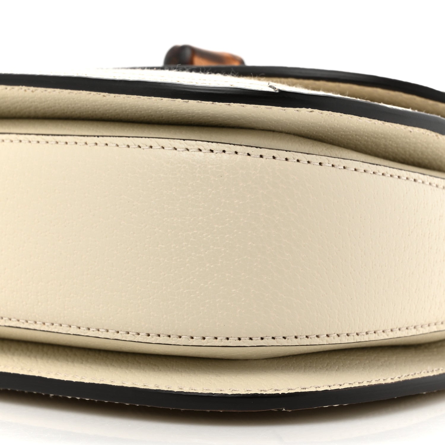 Gucci Monogram Jumbo GG Textured Dollar Calfskin Web Small Bamboo 1947 Top Handle Bag Off White 10 of 15