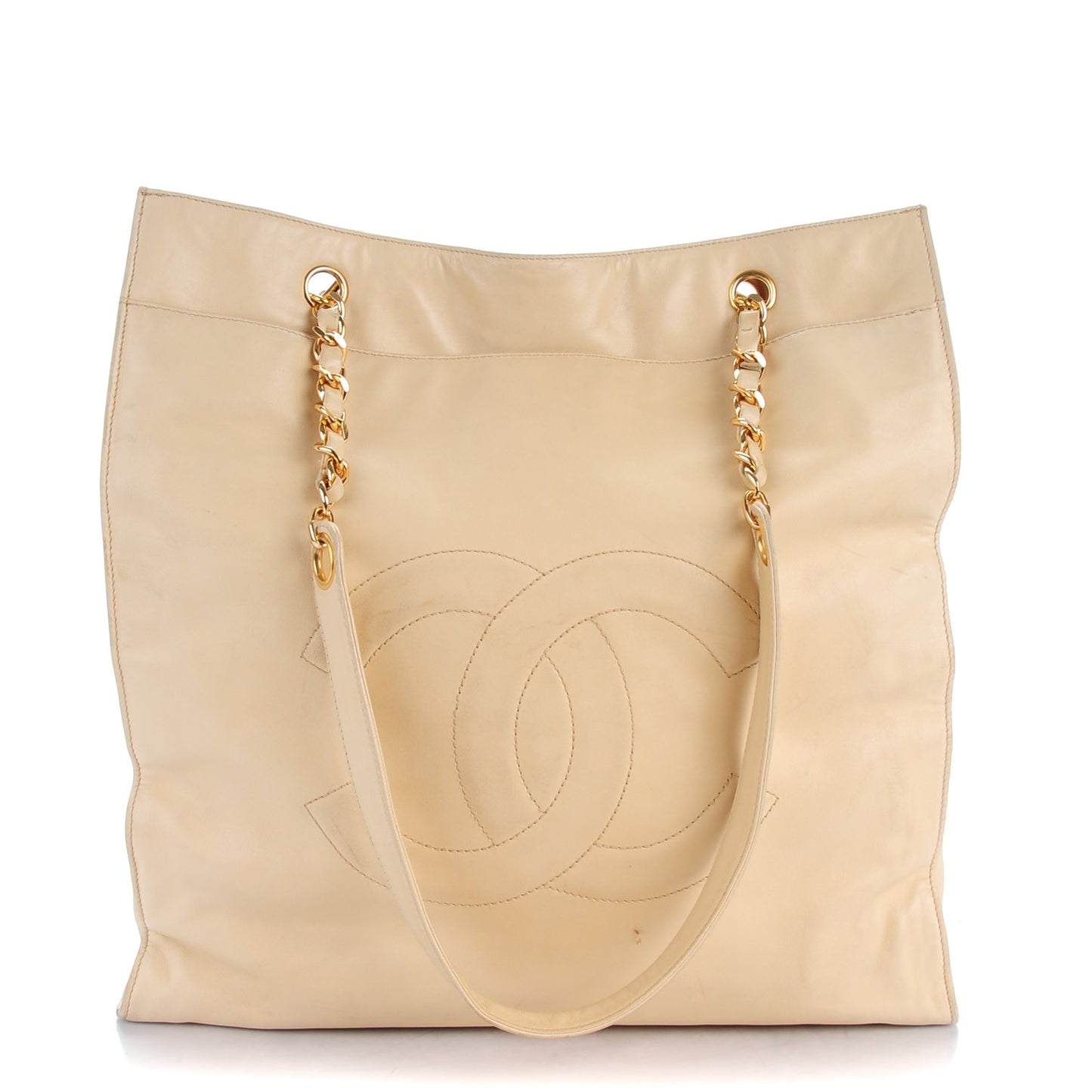 Lambskin Quilted Shoulder Bag Beige