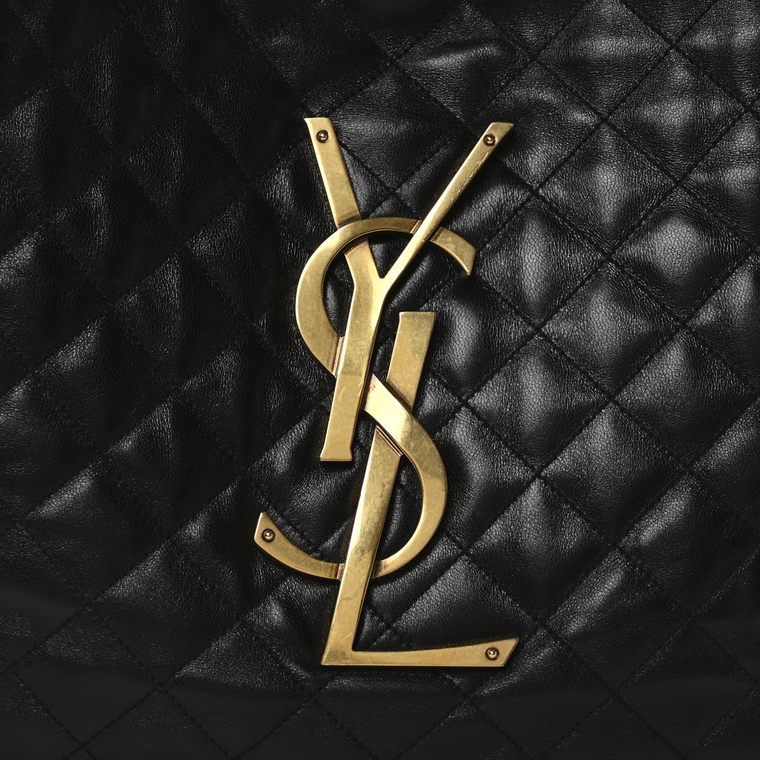 Saint Laurent Lambskin Quilted Maxi Icare Shopping Tote Black 8 of 10