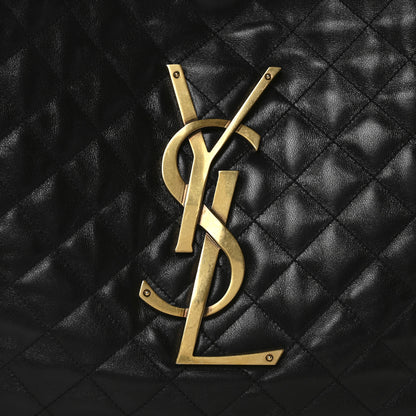Saint Laurent Lambskin Quilted Maxi Icare Shopping Tote Black 8 of 10