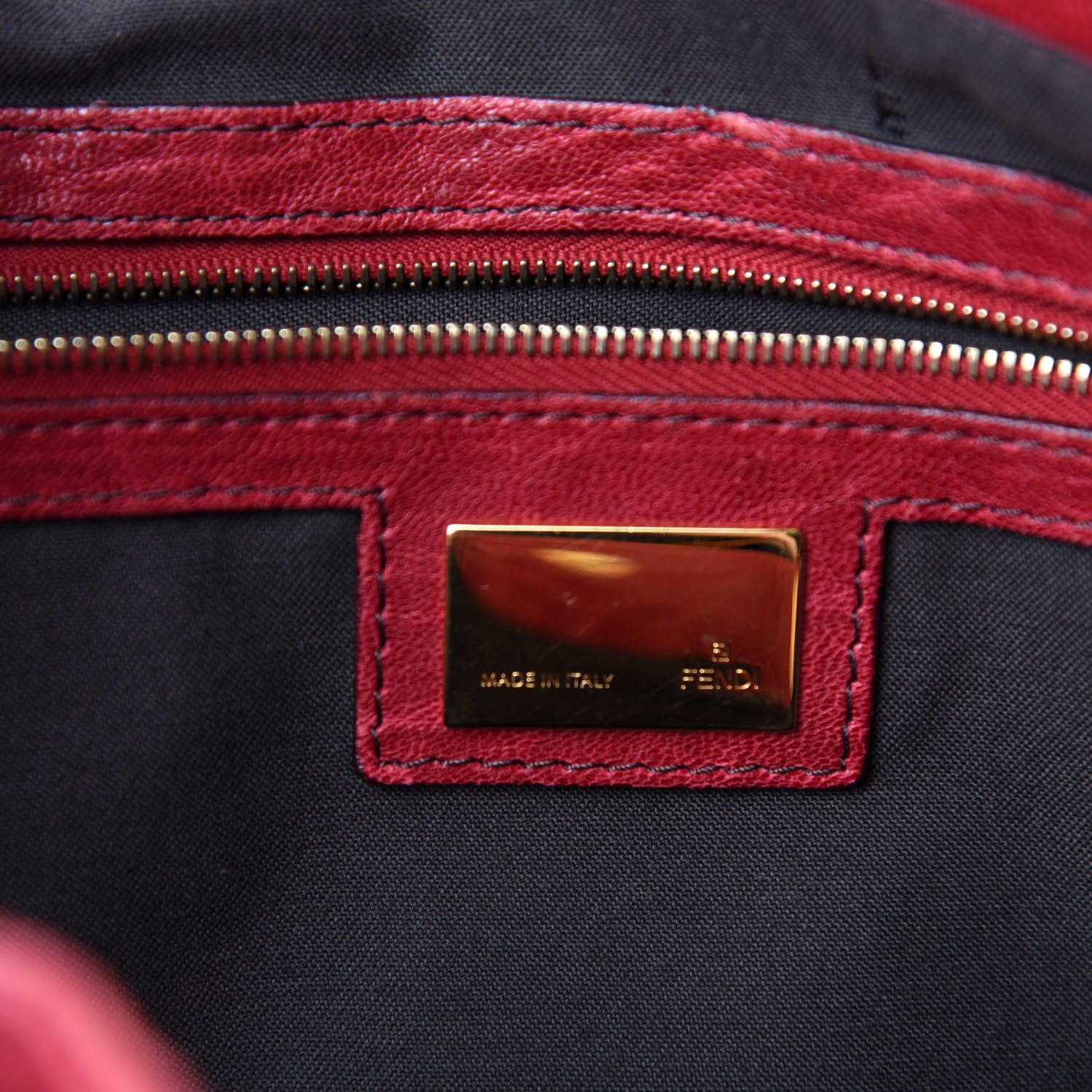 Fendi Crinkled Lambskin Large Bag De Jour Tote Red 8 of 10