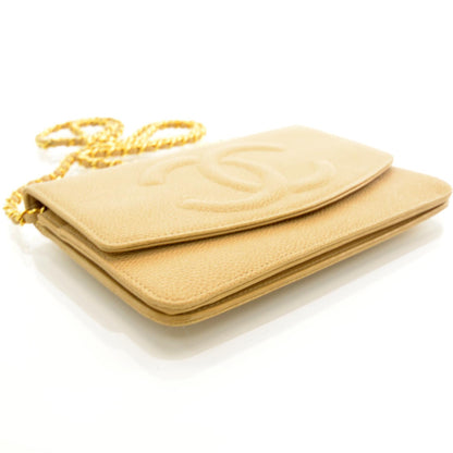 Chanel Caviar Wallet on Chain WOC Beige 4 of 7
