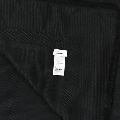 Christian Dior Wool Silk Oblique Shawl Black 6 of 12