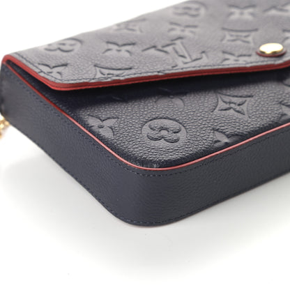 Louis Vuitton Empreinte Pochette Felicie Chain Wallet Marine Rouge 8 of 9