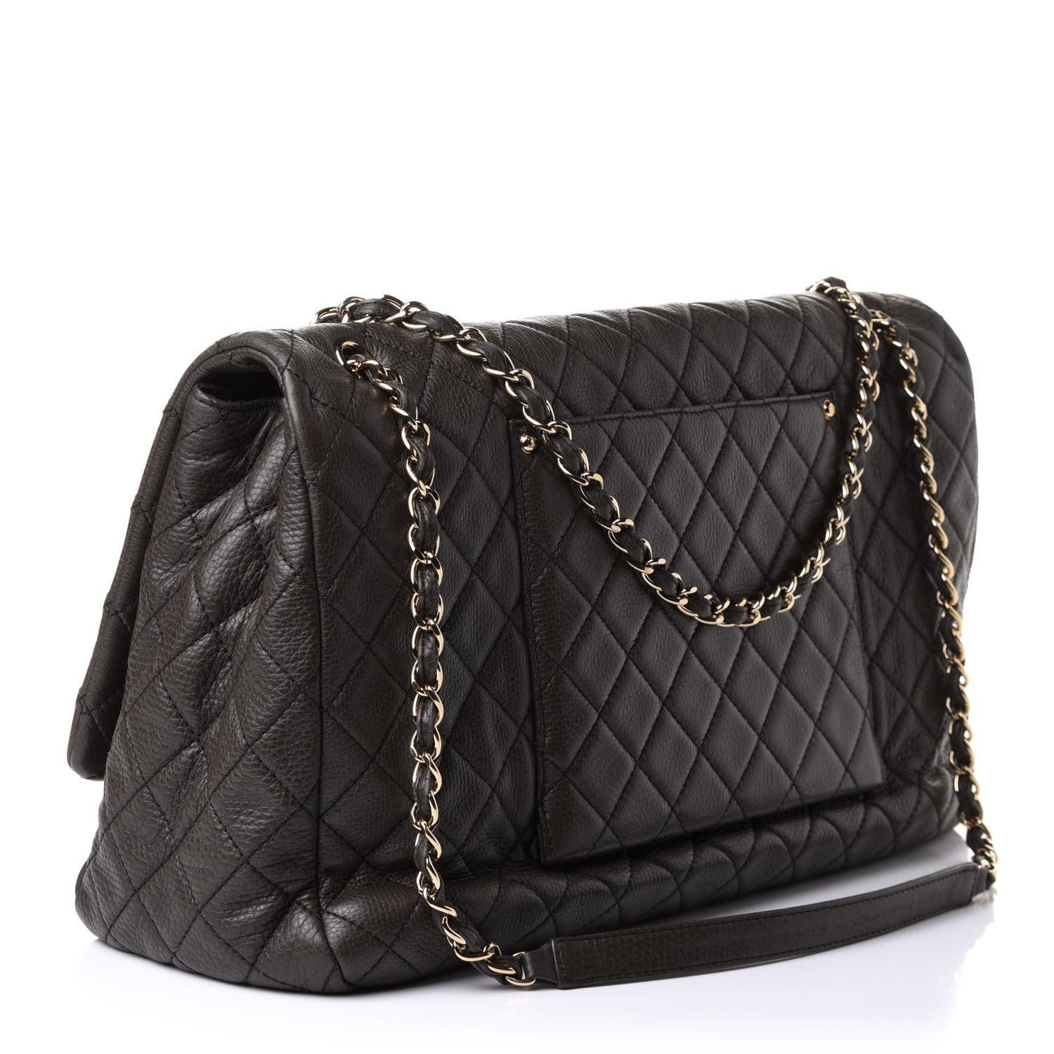 Chanel Calfskin Quilted XXL Travel Flap Bag Khaki 2 of 9