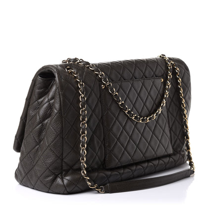 Chanel Calfskin Quilted XXL Travel Flap Bag Khaki 2 of 9