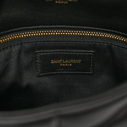 Saint Laurent Lambskin Quilted Toy Loulou Puffer Monogram Chain Satchel Black 7 of 10