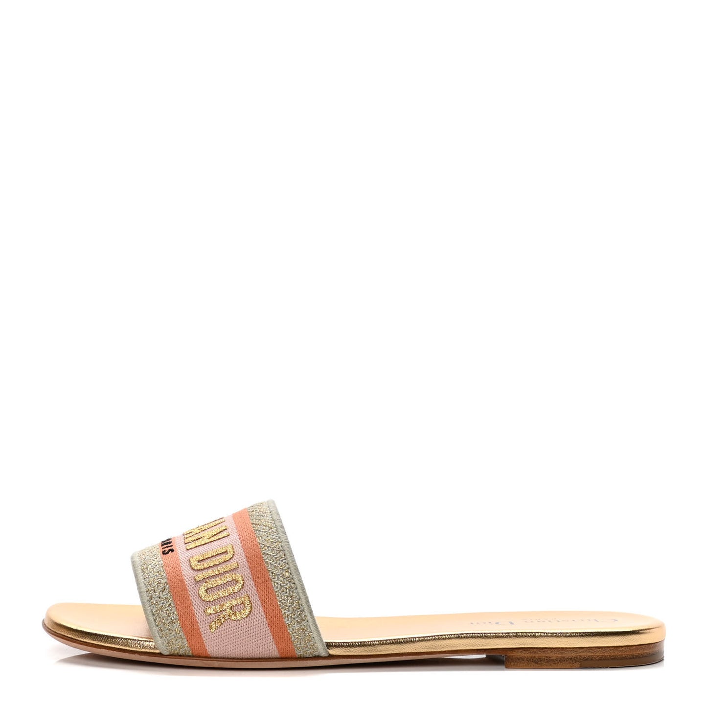 Cotton Embroidered Dway Mules Slide Sandals 40 Platinum