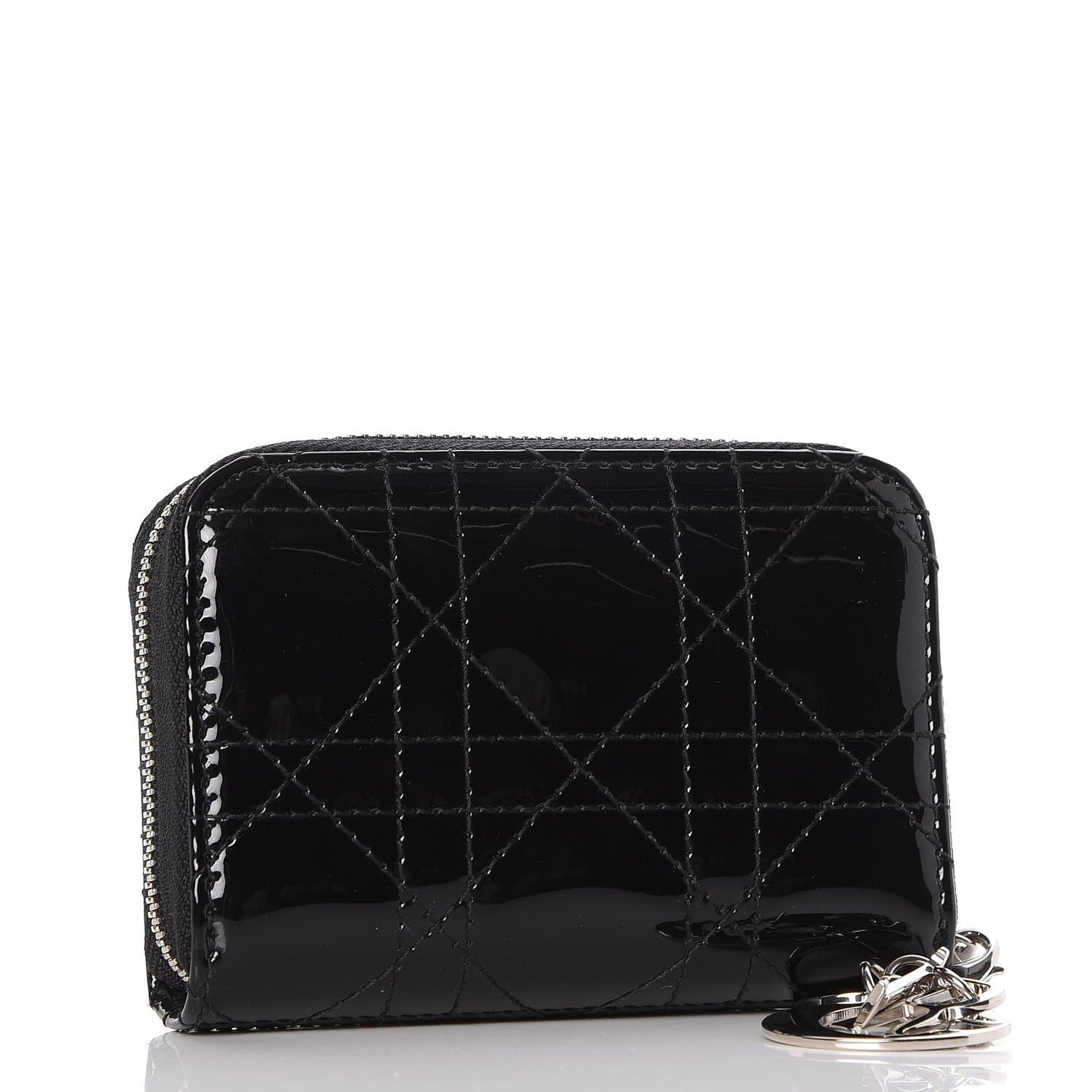 Patent Cannage Lady Dior Multi Card Holder Black