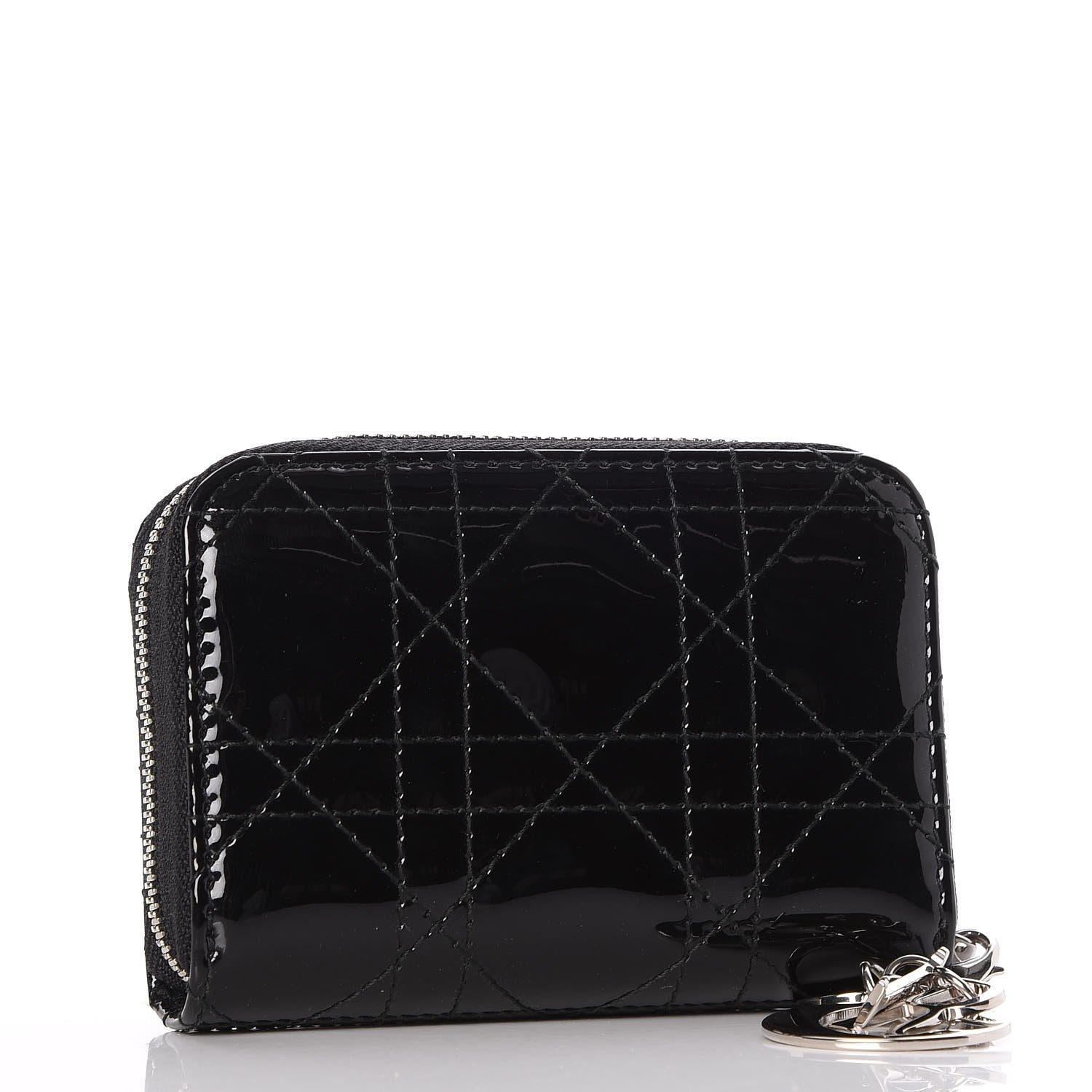 Christian Dior Patent Cannage Lady Dior Multi Card Holder Black 3 of 7