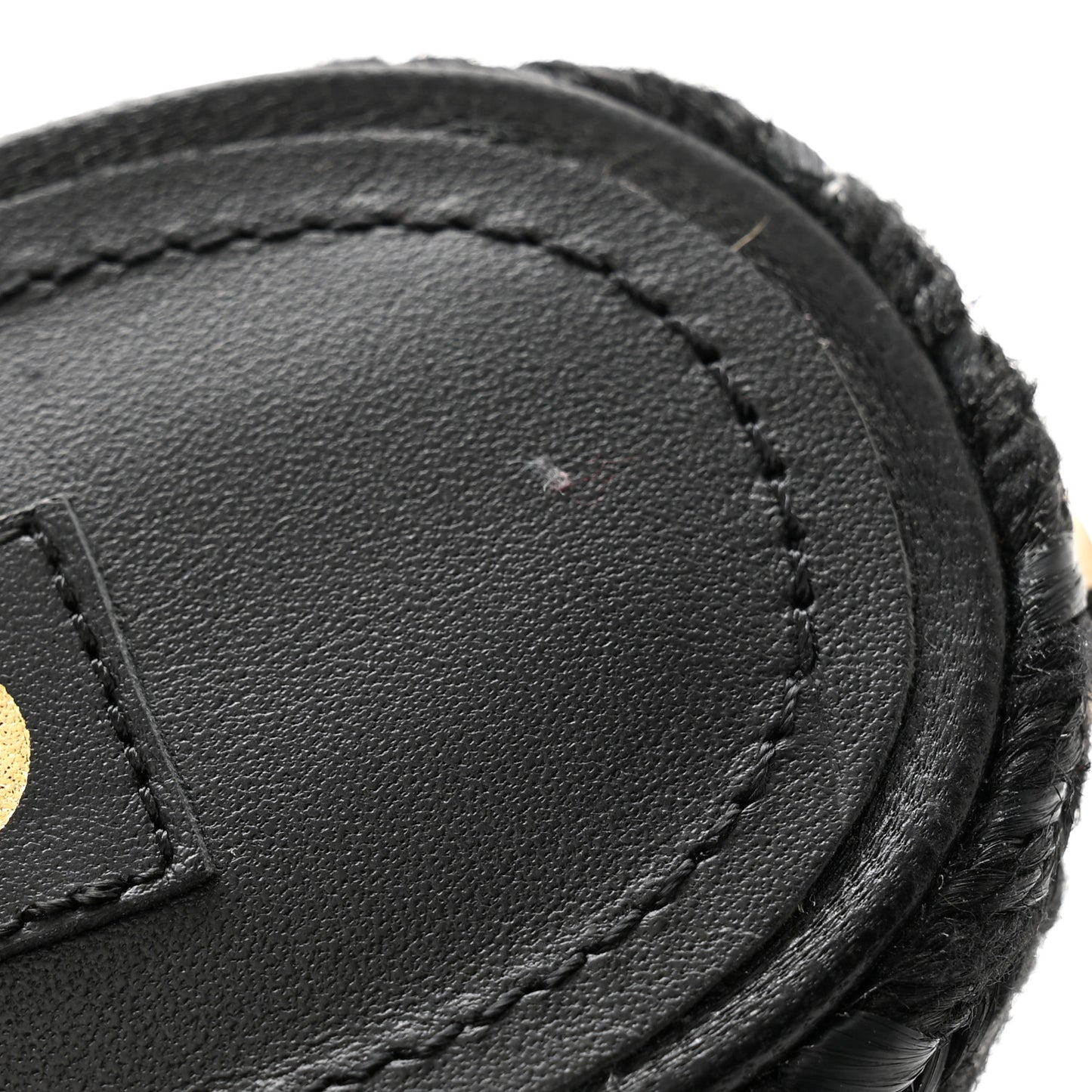 Lambskin Grosgrain CC Espadrilles Wedges 38 Black