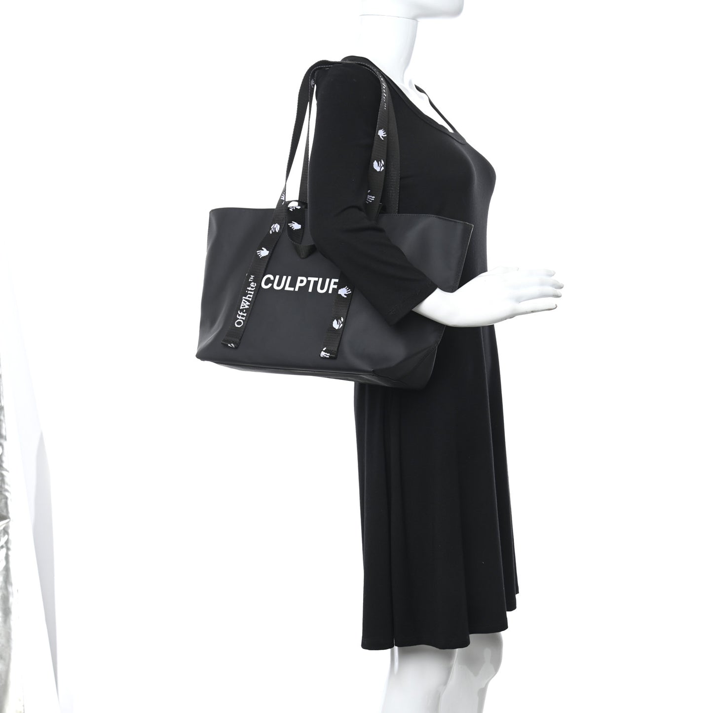 Nylon Sculpture Tote Bag Black