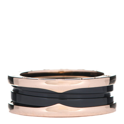 Bulgari 18K Rose Gold Black Ceramic B.Zero1 Two-Band Ring 59 8.75 3 of 7