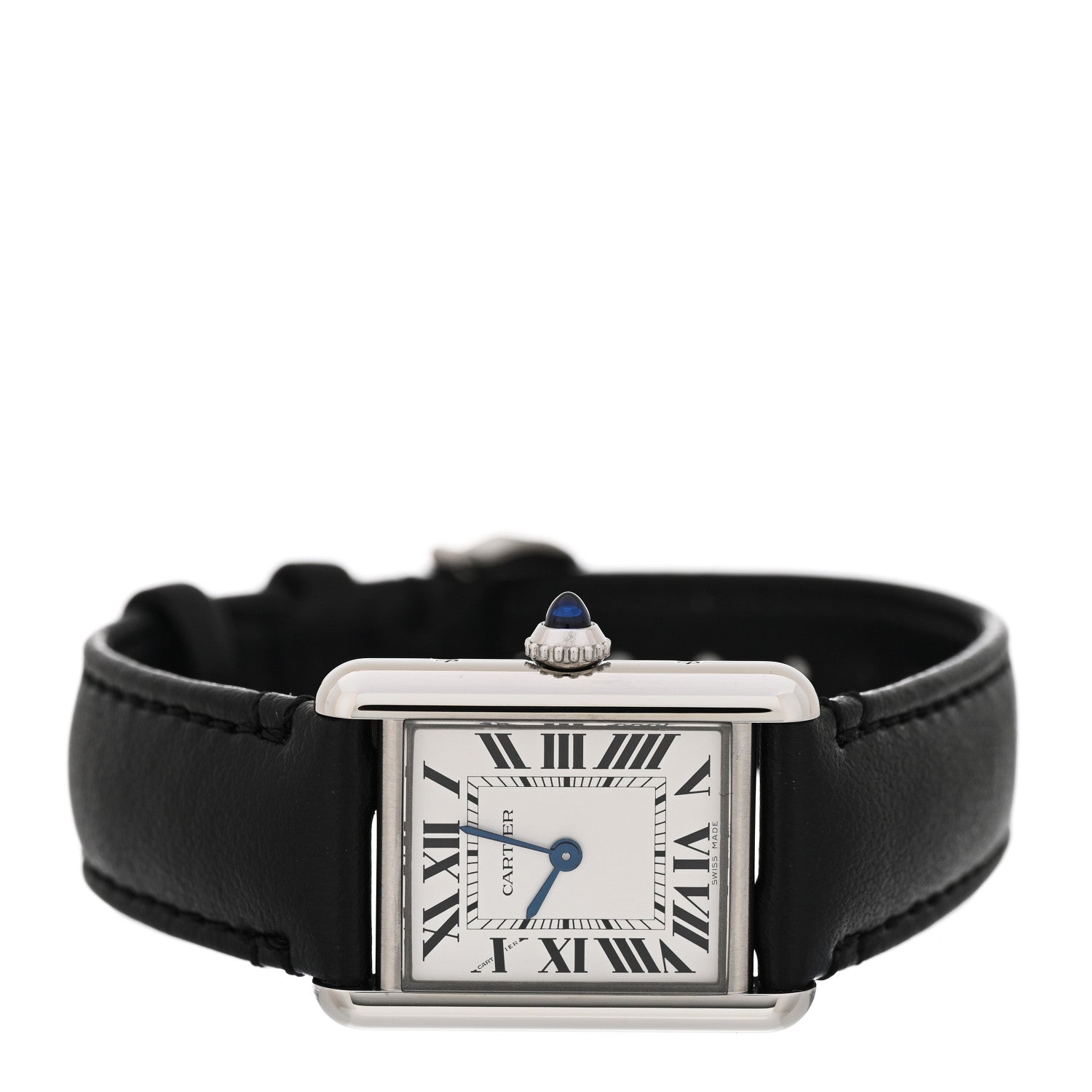 Cartier Stainless Steel Calfskin 22mm Must de Cartier Tank Quartz Watch 2 of 5