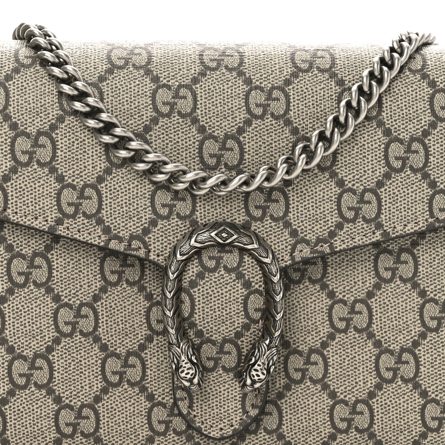 GG Supreme Monogram Mini Dionysus Chain Wallet Beige Taupe