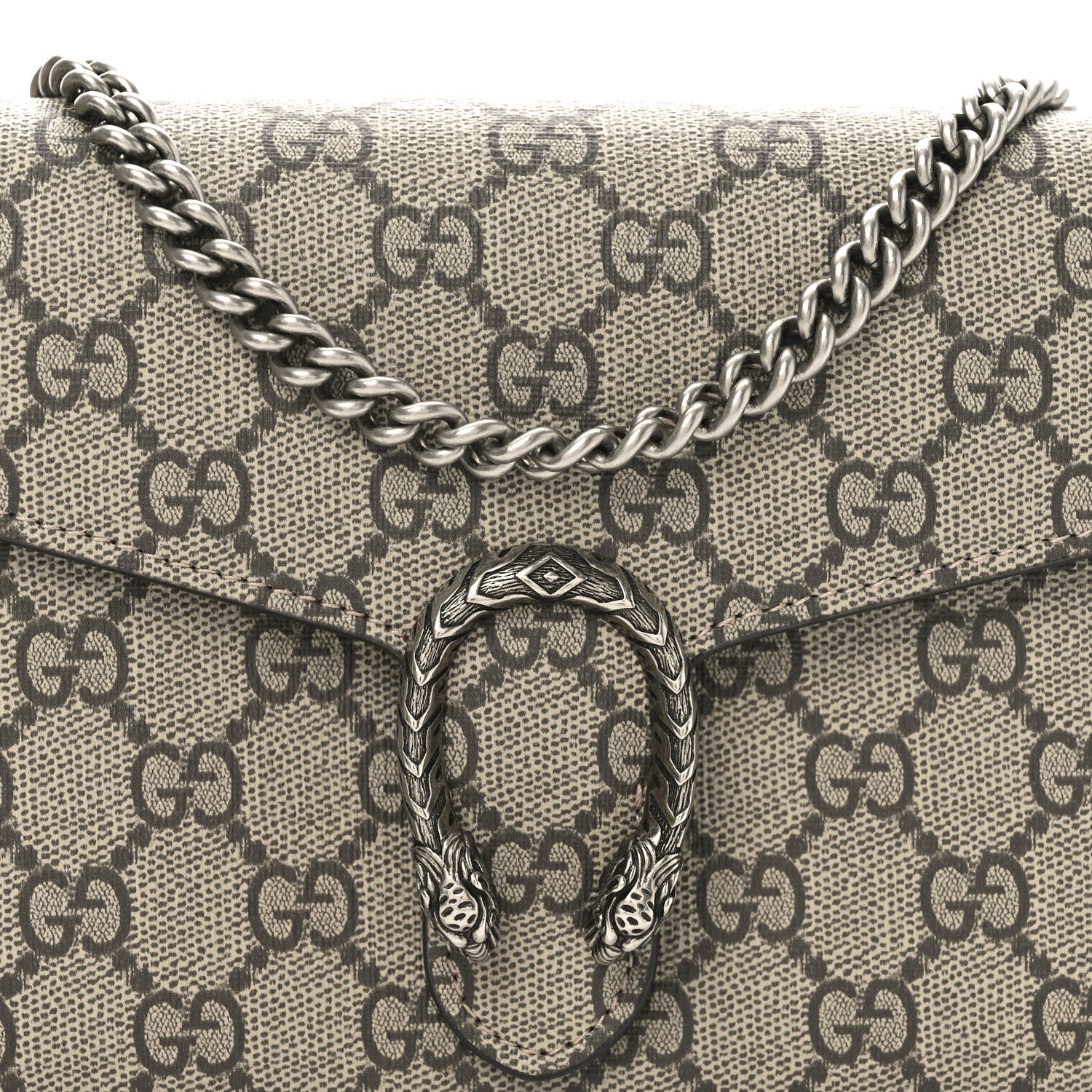 Gucci GG Supreme Monogram Mini Dionysus Chain Wallet Beige Taupe 8 of 11