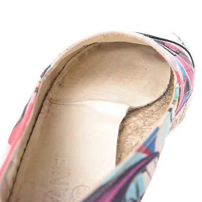 Chanel Crepe Patent CC Espadrilles 37 Multicolor Black 17 of 18