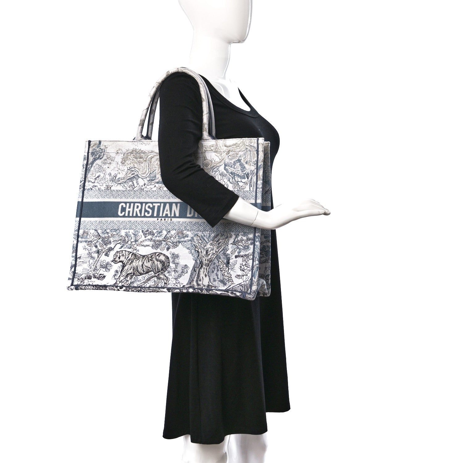 Christian Dior Gradient Canvas Embroidered Large Dioriviera Toile De Jouy Book Tote Blue 2 of 9