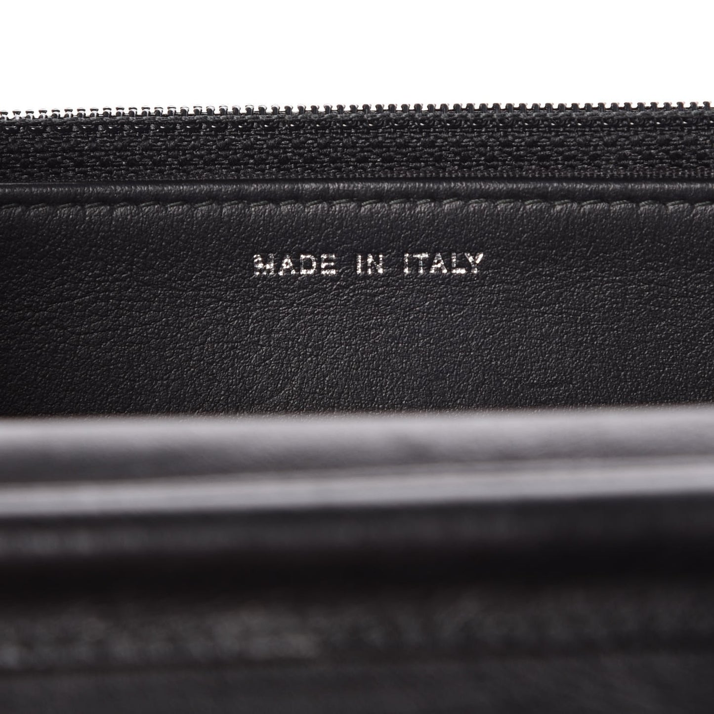 Crumpled Calfskin Quilted Wallet On Chain WOC So Black
