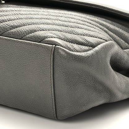 Saint Laurent Sheepskin Matelasse Chevron Monogram Large College Satchel Dark Anthracite 8 of 8