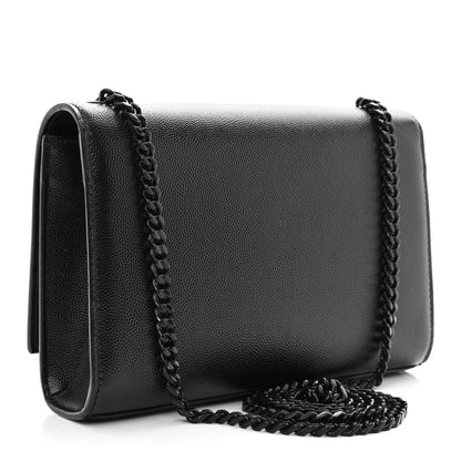 Saint Laurent Grain De Poudre Small Monogram Monochrome Kate Satchel Black 3 of 11
