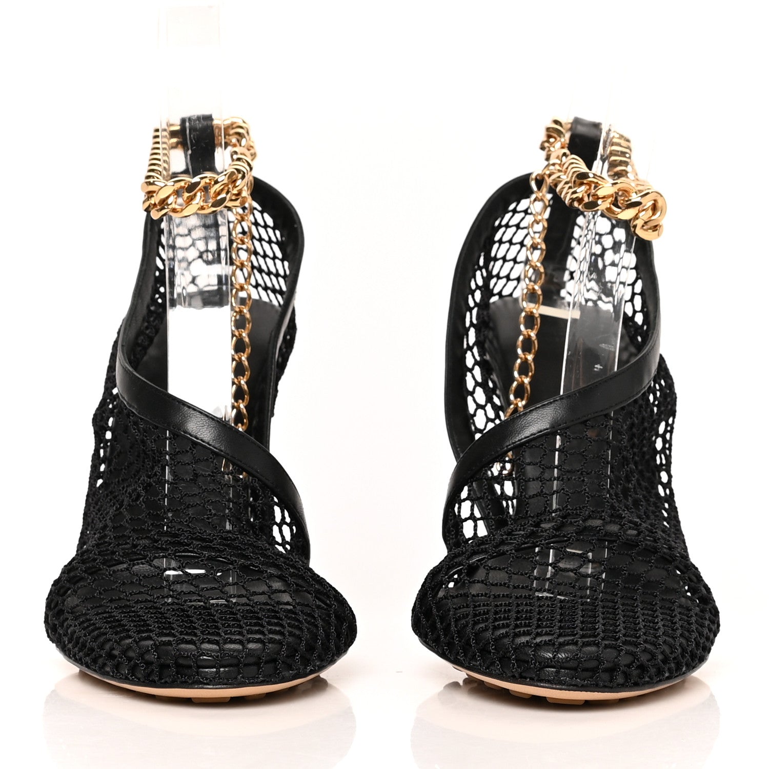 Bottega Veneta Mesh Nappa Chunky Chain Sandals 37 Black 2 of 7