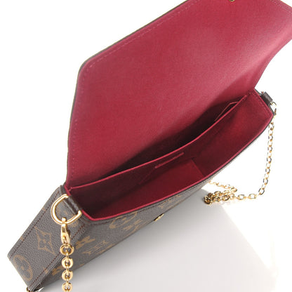 Louis Vuitton Monogram Pochette Felicie Chain Wallet Fuchsia 6 of 9