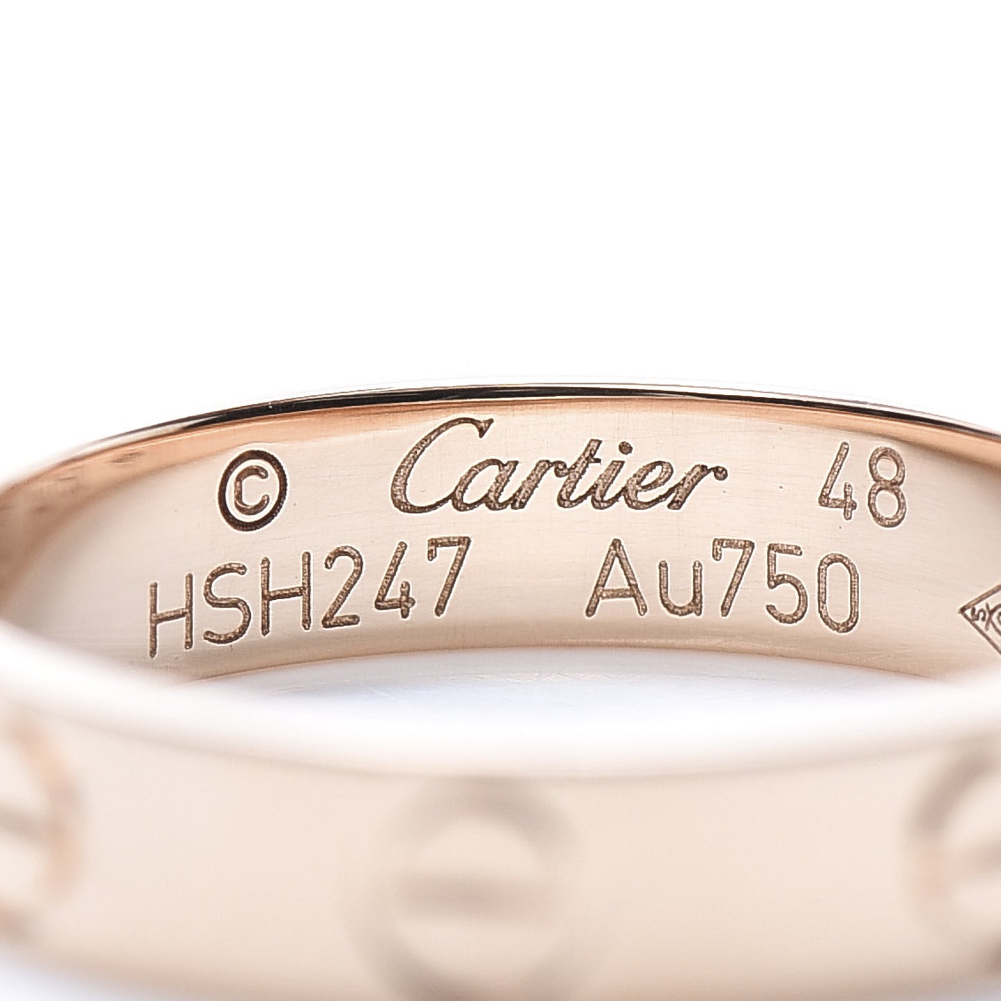 18K Pink Gold 3.5mm LOVE Wedding Band Ring 48 4.5