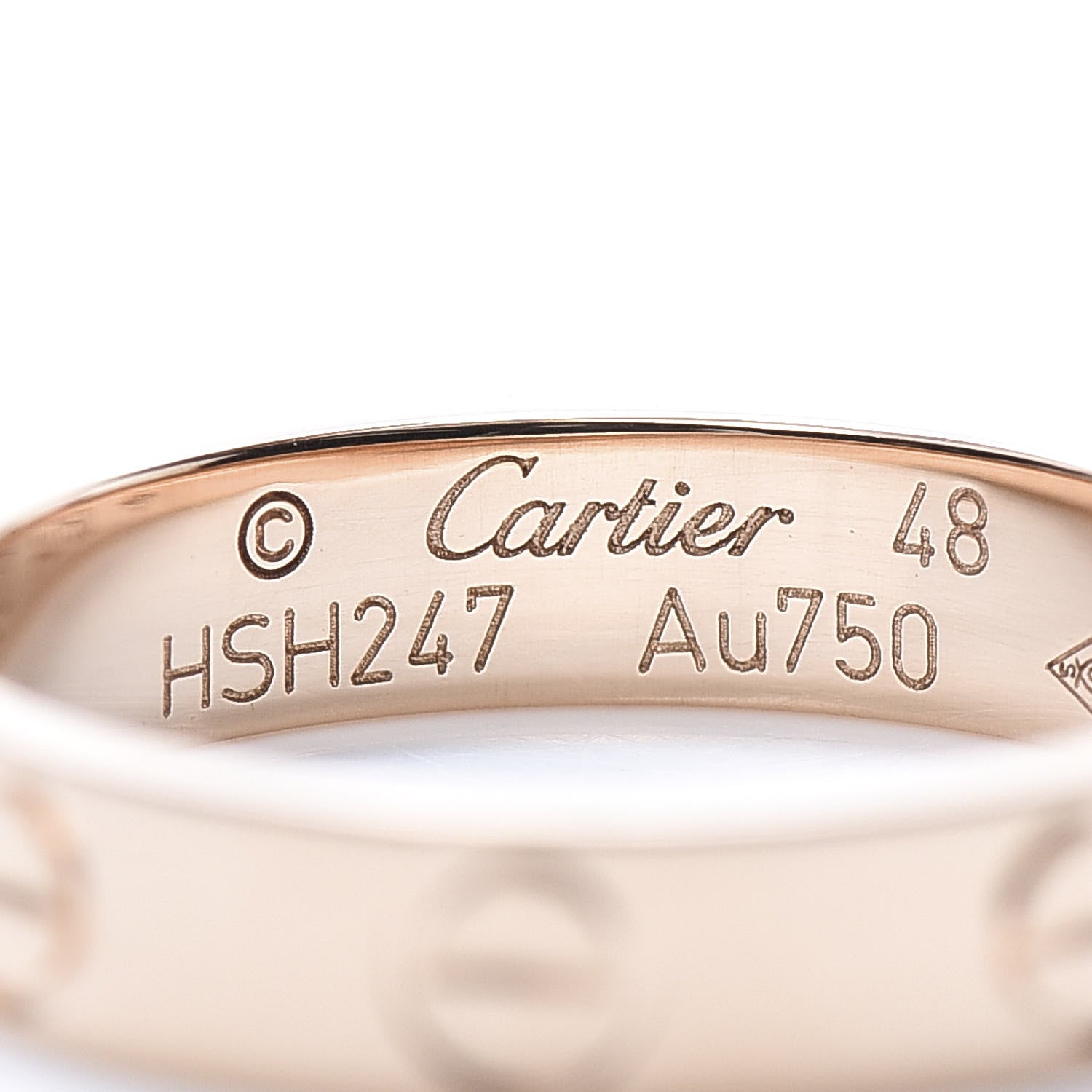 Cartier 18K Pink Gold 3.5mm LOVE Wedding Band Ring 48 4.5 4 of 4