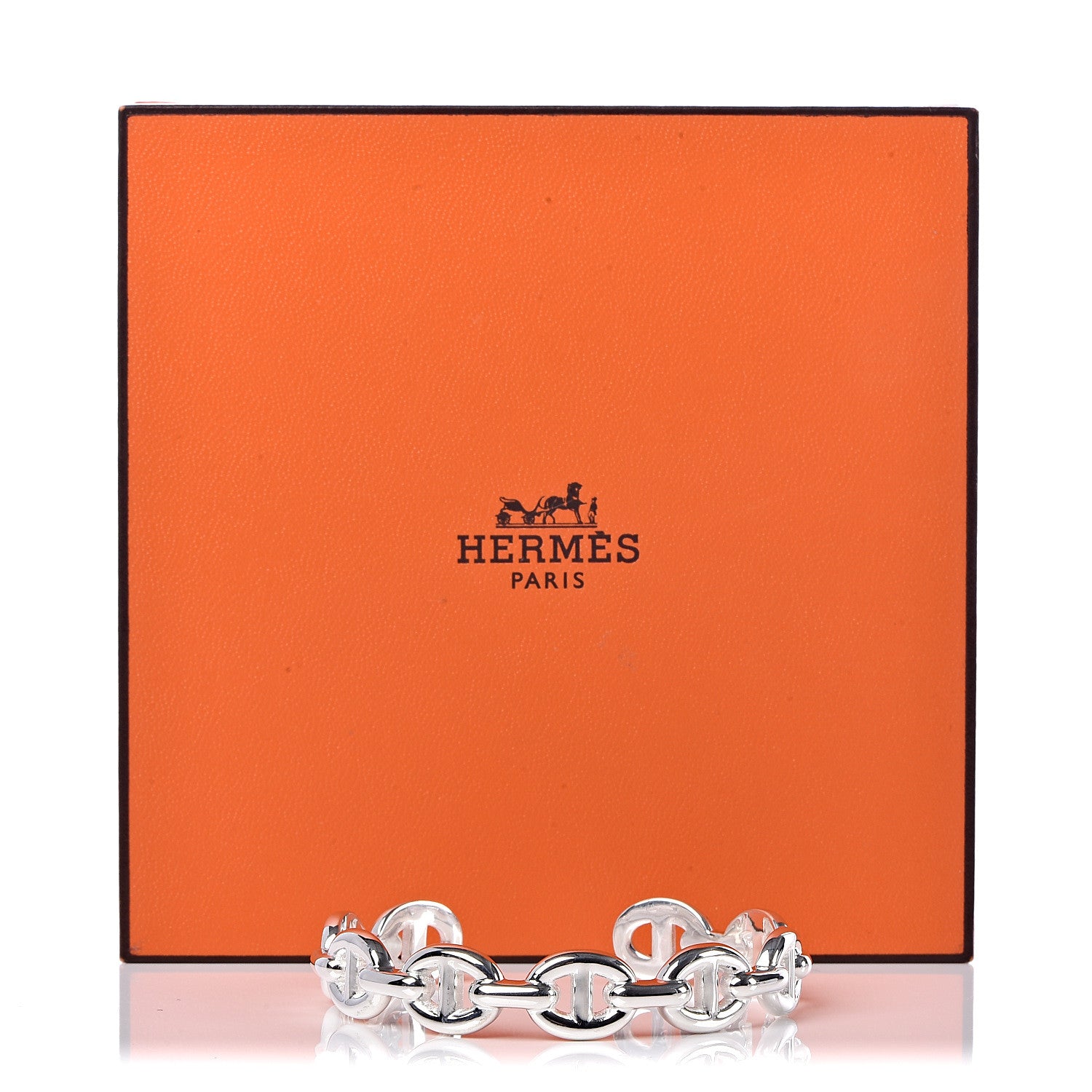 Hermes Sterling Silver MM Chaine d'Ancre Enchainee Cuff Bracelet SH 5 of 5